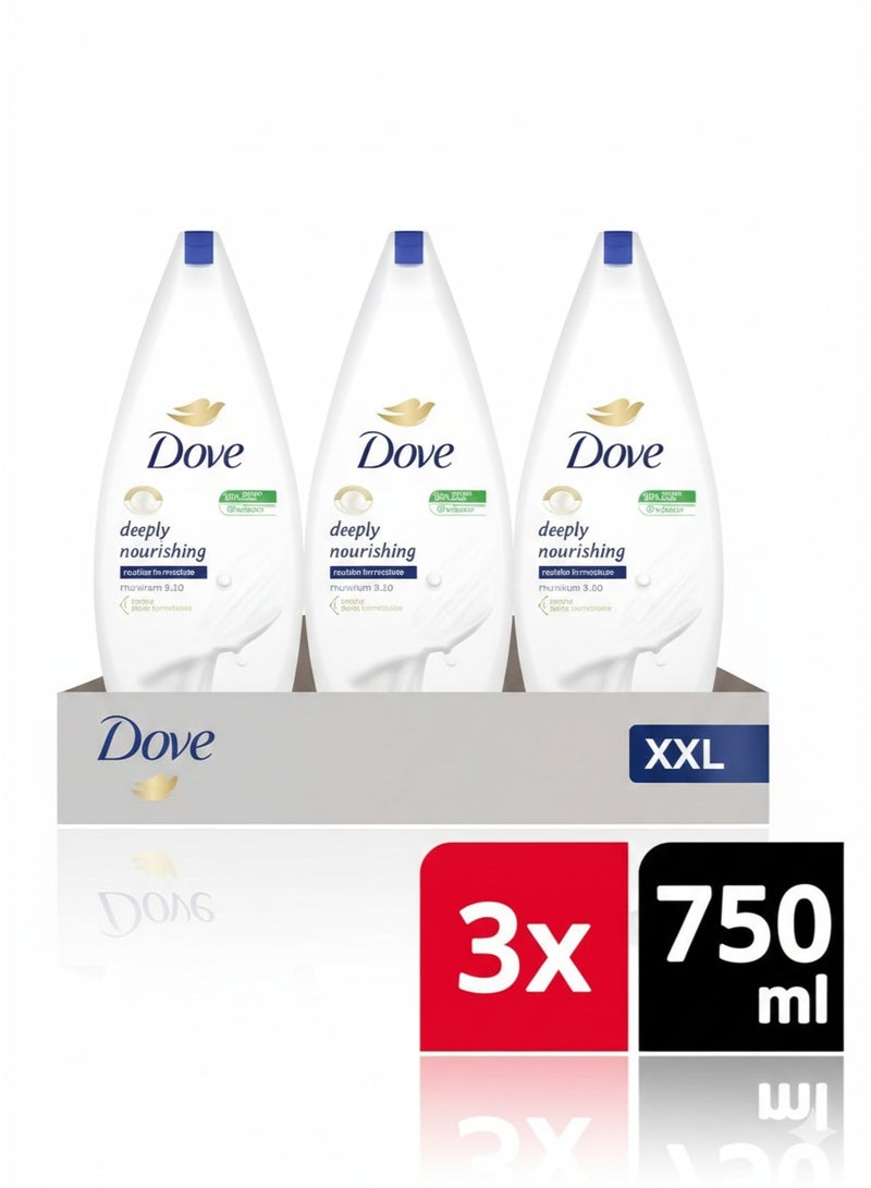 Deeply Nourishing Body Wash 750ml x 3pcs